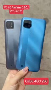 Vỏ bộ Realme C20/C11 2021(Lưng + xương + kính camera + nút nhựa)