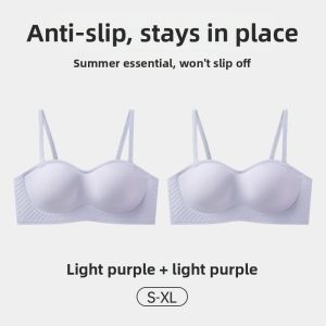 Yuzhaolin | Strapless Non-slip Gathered Invisible Back Beauty Bra