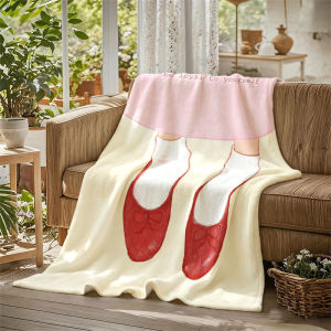 BILIBILI | Mary Jane Shoes Pink Flannel Blanket Perfect for Sofa Office Bed Travel Sleep Read Relax Camping Four Season Use