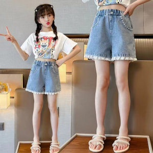 Girls Shorts New Style 2024: Short Jeans for Kids, Girls Denim Short Teens, Girl 5-16 Years Old Maong Shorts, Soft Summer Hot Pants, Korean Style Shorts