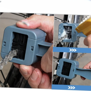 Bike Chain Cleaning Brush - PP Plastic Scrubber Tool for MTB/Road/Motorcycle 3-Sided Gear & Wheel Rim Cleaner