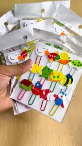 Hntob Wooden 12pcs Bookmark Cartoon Animals Paper Clip Note Book Mark Stationery Gift Toy