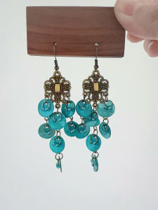 Handmade Vintage Blue Bell Earrings No Piercing Required Charming Cold Tone Womens Fashion Jewelry Clip-On Earrings