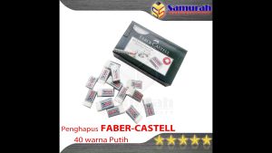 Penghapus Pensil Faber-Castell Putih Kecil 1 Box isi 40 pcs / White Stip Eraser Dust Free / Hapusan Faber - Castell Warna Putih Pendek