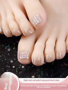 MONLEYTA | Removable Diamond Nail Stickers TikTok Style Toe Nail False Nails Wearable Fake Toe Nails Manicure With Diamond Detachable Nail Art