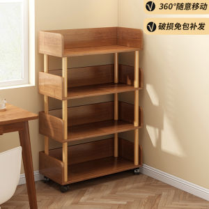Mobile Bookshelf with Wheels Stand Floor Mounted Multi Layer Storage Display Rack Simple Home Use Multi Layer Small Bookcase
