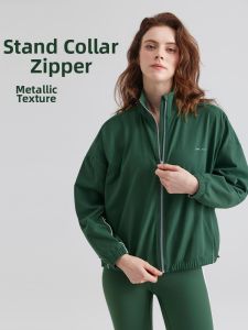 SALTUM | Green Preppy American Style Loose Long Sleeve Athletic Tennis Bomber Jacket
