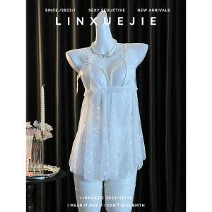 Seductive High-end Lace Pajamas Perspective Nightgown