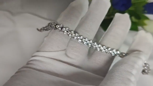 Exquisite Rome Bracelet Diamond Titanium Anti-rust Bracelet with Sparkling Crystal Gelang Wanita