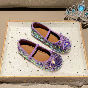 Spring New Fashionable Girls Princess Shoes Anti-slip Soft Bottom Single Shoes Cute Little Girl Leather Shoes HILWTUW Brand