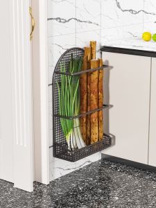 Narrow Kitchen Wall Mounted Storage Rack Garlic Onion Ginger Holder Home Use Heavy Duty Single Layer Metal Storage Shelf