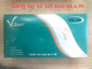 Găng Tay Y Tế Không Bột VGLOVEGăng Tay Có Bột VGLOVE(Hộp 100c)