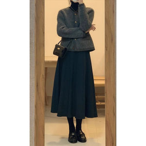 New Fall Stylish French Elegance Plus Size High Waist Slimming H-Line Skirt