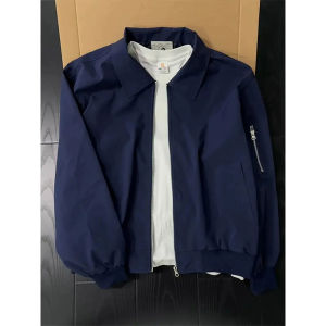 ZHUOCAN | Autumn Spring Short Flight Jacket with Turn-down Collar