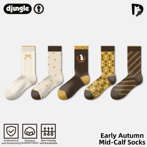 djungle | Retro Sweet Floral Argyle Mid-Calf Socks