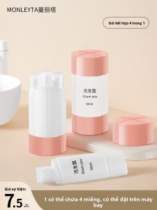 MONLEYTA | Bộ đồ dùng cá nhân du lịch nhỏ gọn 4 trong 1 Bao gồm sữa rửa mặt dầu gội đầu kem dưỡng ẩm Bộ sản phẩm chăm sóc da di động