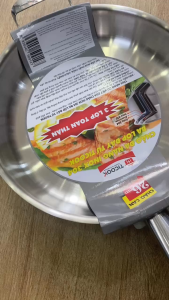 Chảo Inox 304 TICOOK 3 Đáy CAO CẤP XỊN XÒ - Chảo đáy từ inox 304 dùng mọi loại bếp
