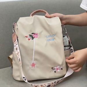 Tas Ransel Sekolah Cewek Import Korean Fashion Corak Bunga Kekinian Backpack Kampus /Kuliah W07