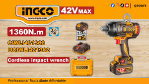 INGCO 42V 1360NM CORDLESS IMPACT WRENCH | 3/4" SQUARE DRIVE | CIWLI421362