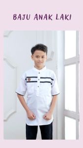 Baju Koko Anak Remaja Lengan Pendek Usia 10-15 Tahun / Koko Anak Baju Muslim Anak Remaja