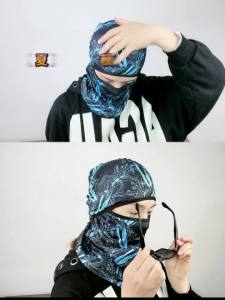 SEA AMILA 【จัดส่งในท้องถิ่นในประเทศไทย】หน้ากากป้องกันแสงแดด Seluruh Wajah ผ้าไหมน้ำแข็งหมวกคลุมศีรษะกันรังสียูวีในฤดูร้อนปลอกคลุมผ้าคลุมหน้าและคอระบายอากาศได้ดีสำหรับขับขี่รถจักรยานยนต์ใช้ได้ทั้งชายและหญิง