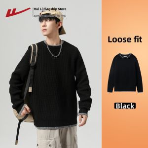 Warrior | Black Round-necked Warm Mens Sweater