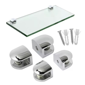 2/4/8pcs Glass Brackets Adjustable Zinc Alloy Glass Clip Shelf Clamp Holder Flat Back Mount Holder for Staircase Handrail