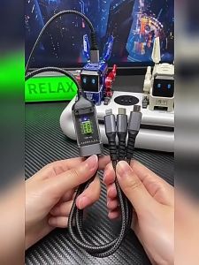 ( SALE GIÁ RẺ ) Dây Sạc Tự Ngắt 3 Đầu 100W Micro USB Type C 3 trong 1 Dài 1m2 - Cáp Sạc nhanh bọc dù an toàn chống gãy gập