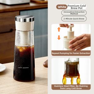 Cold Brew Coffee Tea Pot Large Capacity Pressed Extraction