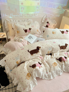 Winter Thickened Coral Fleece Bedding Set Ins Style a Class Milk Velvet Edge Four Piece Set 1.5M Quilt Cover Bed Sheet Set