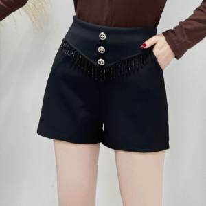 กางเกงขาสั้นผู้หญิงไซส์ใหญ่เอวสูง ทรงหลวม กระเป๋า กางเกงขาสั้นลำลอง ทรงเข้ารูป สวมใส่สบาย กางเกงขายาวทรงหลวม