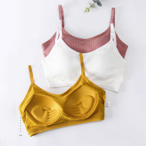 INTIMA Thread Suspender Bra for Women Full Cup Cotton School Girls Bralette Tube Top Wireless Daily Underwear