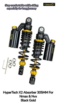 YAMAHA NMAX155 V1 V2 V3 HYPERTECH ULTIMATE PRO-X2 ABSORBER 305MM WITH REBOUND & COMPRESSION ADJUSTER NMAX NVX ABS MONO SHOCK Suspension Absorber Purple NVX V1 V2 V3 SP ABS