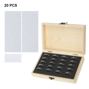 Coin Storage Box With Adjustment Pad 20/30/50/100PCS Adjustable Wooden Commemorative Coin Collection Case Holder Capsules