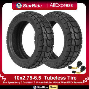 10x2.75-6.5 Tubeless Tire with Valves 10 Inch Vacuum Tires for Speedway 5 Dualtron 3 Hover-1 Alpha Hiboy Titan Electric Scooter