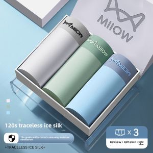 Miiow | Mens Ice Silk Briefs Breathable Thin Angle Underwear Summer Sport Style Comfortable Polyester Fiber Boxer Shorts MiiOW Catman