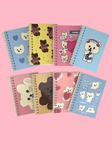 Mazzzzy Cartoon Mini Spiral Notebook Portable Student Work Diary Pocket Size Gift Friendly Dual-Glue Paper Soft Cover