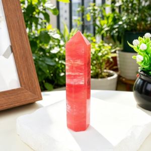 1pc Red Smelting Quartz Crystal Point Wand Tower Healing Stone Obelisk Meditation Home Decor Gift