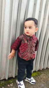 TERBARU Couple sweet || couple batik ayah dan anak cowok BATIK MERAH batik maroon PHONIX