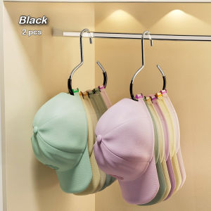 2pcs Baseball Cap Hat Display RackCircle Ring Non-Slip Hat Storage Hook Multifunctional Scarf Tie Hanging Rack Organizer