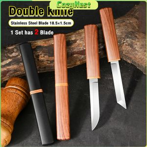 C.N. Kitchen Double Knife Multi-purpose Stainless Steel Knife Set Cut Fruit Sushi