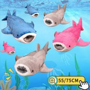 55-75cm Lovely Big Blue Whale Stuffed Toy Cute Fish Plush Toy Soft Animal Pillow Festival Gift For Kids Girls Boys