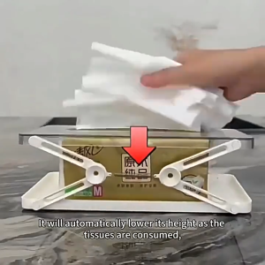 Spring Loaded Tissue Box Organizer for Car Home and Office Portable Tissue Holder Easy Pull Design