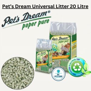 QG Petstore Pets Dream Paper Pure Pet Litter (20L) Super Clumping Natural Cat Litter Pasir Kuching