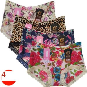 Caitian Womens Ice Silk Antibacterial Quick-Drying Breathable Leopard Print Underwear