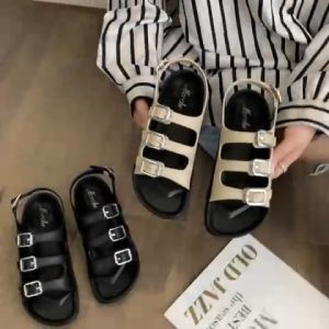 Boss Go Flat Slipper For Women Summer Lovely Round Toe With Adjustable Strap (+1 up size)