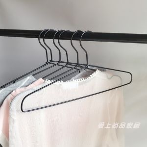 Non-Rust Non-Fading Black Metal Clothes Hanger Nordic Style Aluminum Alloy Fine Wire Clothes Drying Hook Space Saving Vintage