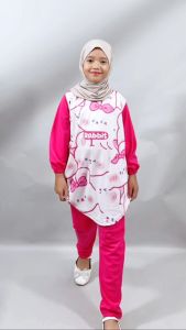 ONE SET BAJU DAN CELANA PANJANG ANAK 3-13 tahun RABBIT CANTIK KIDS GL FASHION