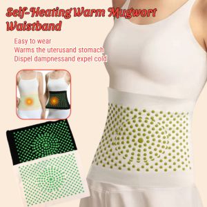 Self-Heating Warm Mugwort Waistband Dehumidification Therapy High Elasticity Waist Support Belt Waist Protection德绒艾草护腰