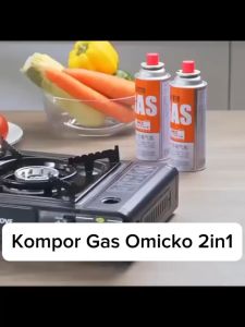 Kompor Gas Portable 2in1 Omicko: Alat Masak SNI 1 Tungku Anti Karat Untuk Camping Multifungsi